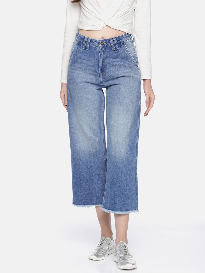 blue jean culottes