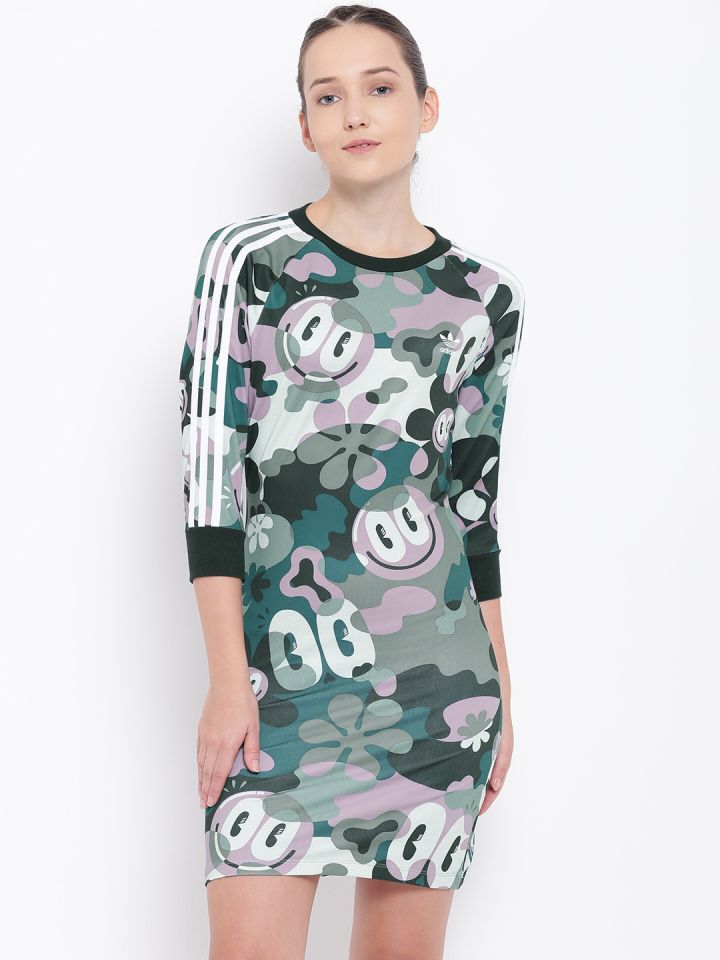 Buy ADIDAS Originals Multicoloured Printed T Shirt Dress Dresses