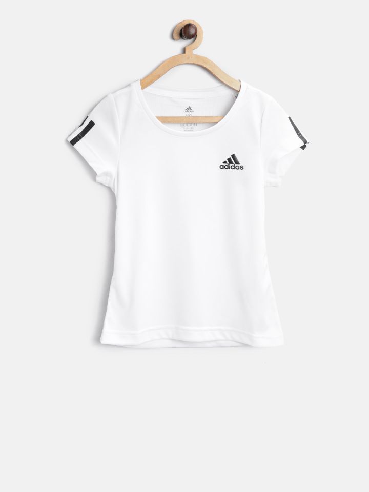 Girls white adidas best sale tshirt