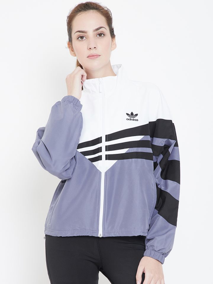 purple and white adidas jacket