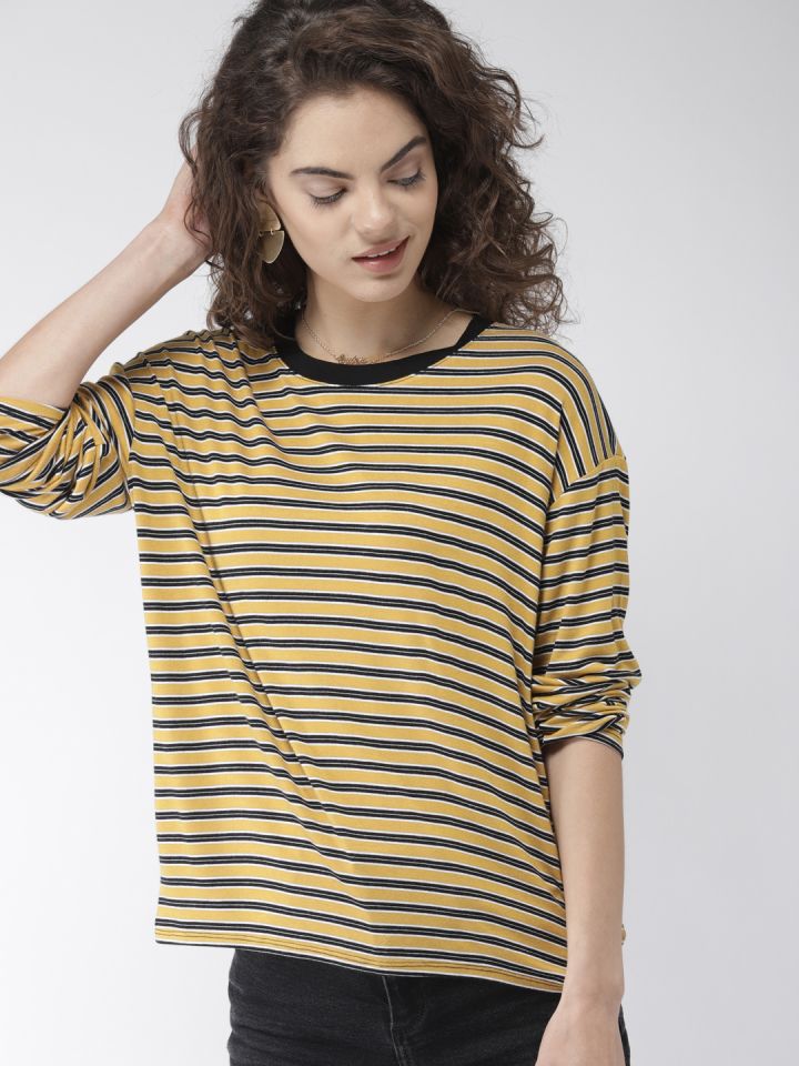 Black and yellow striped womens shirt store