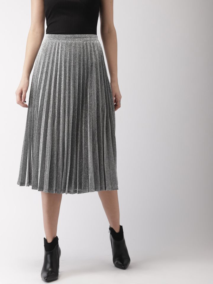 Forever new silver pleated clearance skirt