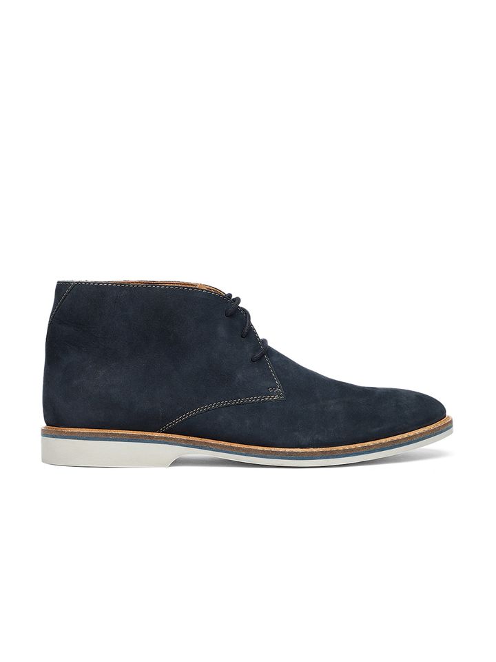 Buy Clarks Men Navy Blue Solid Atticus 