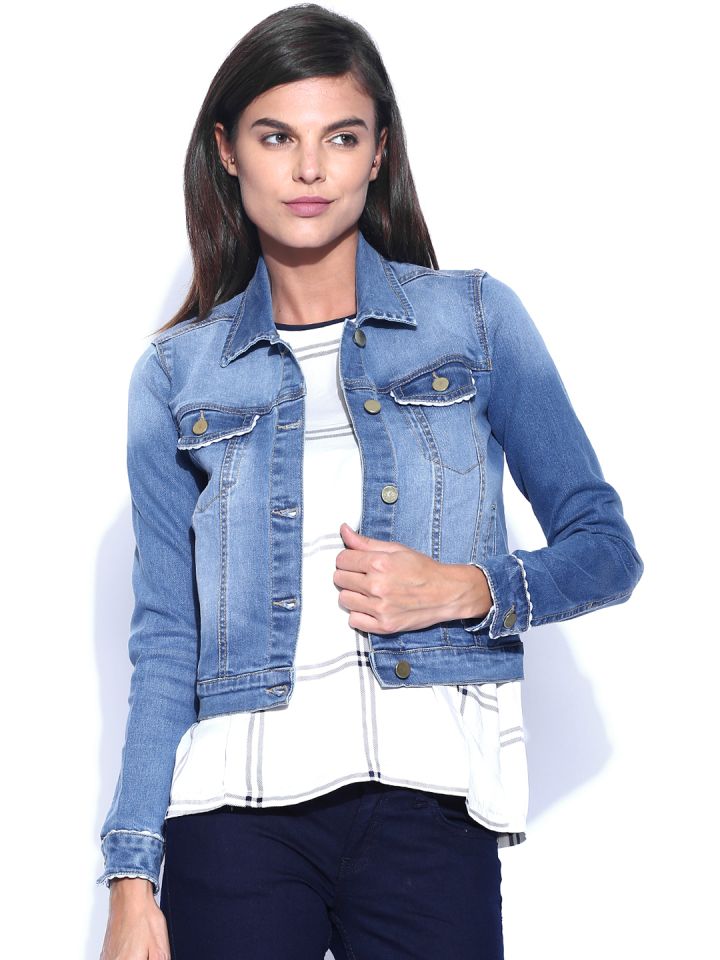 Buy DressBerry Blue Denim Jacket Jackets for Women 887294 Myntra