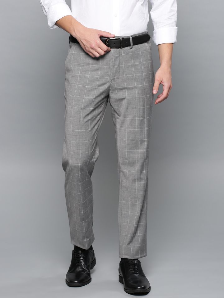 Buy Louis Philippe Men Grey Slim Fit 
