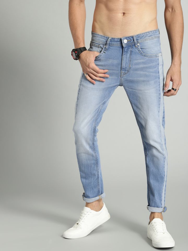 Side stripe jeans mens myntra hotsell