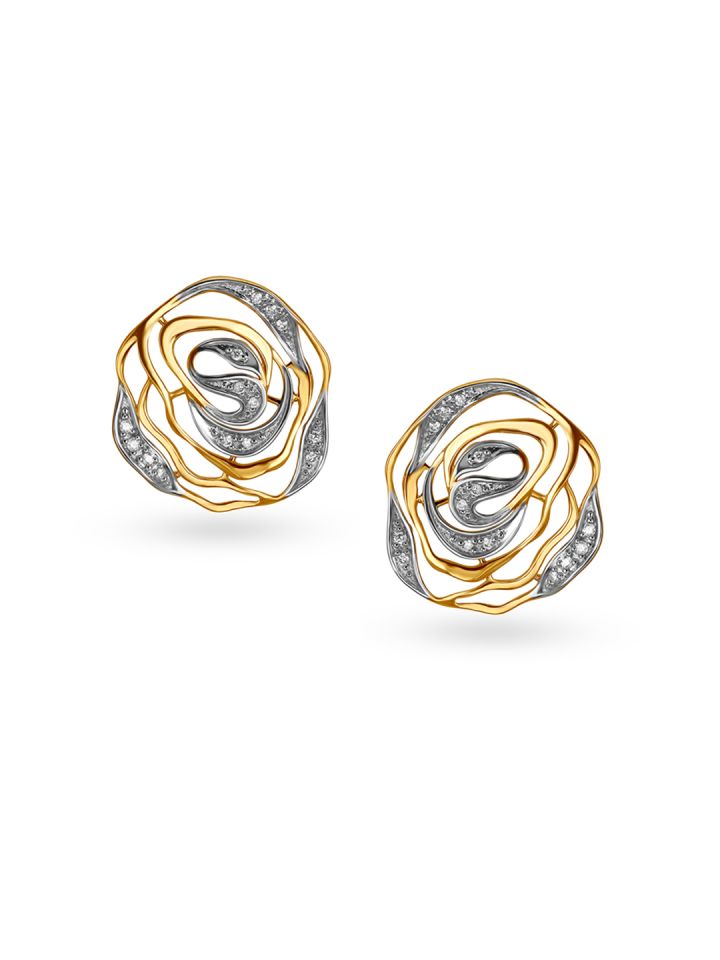 Buy Mia By Tanishq 14KT Yellow Gold Diamond Stud Earrings