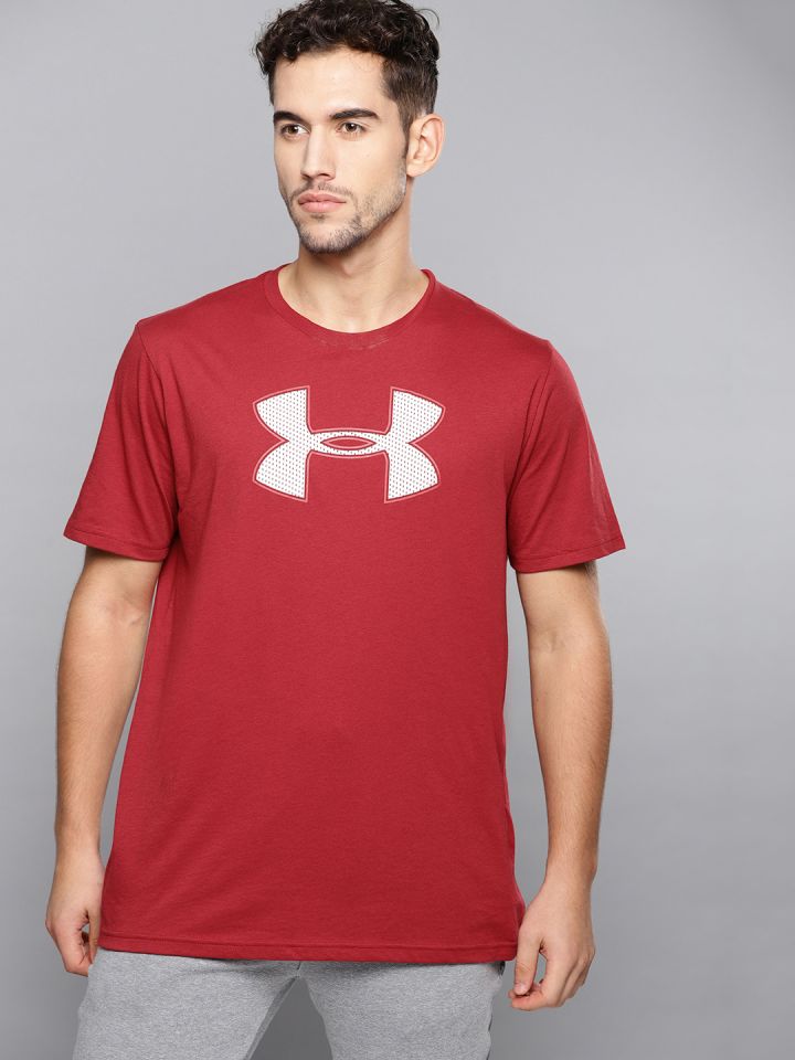 Buy UNDER ARMOUR Men Red Big Logo SS Printed T Shirt Tshirts for