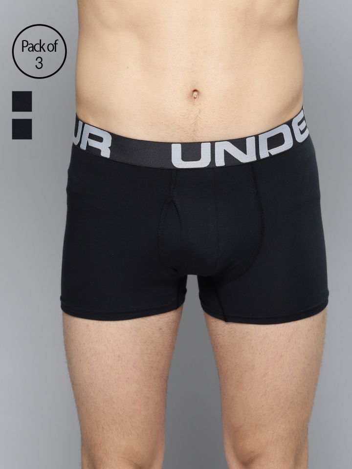 Buy UNDER ARMOUR Men Pack Of 3 Solid Charged Cotton 3 Boxerjock Trunks  1327424 - Trunk for Men 8902923