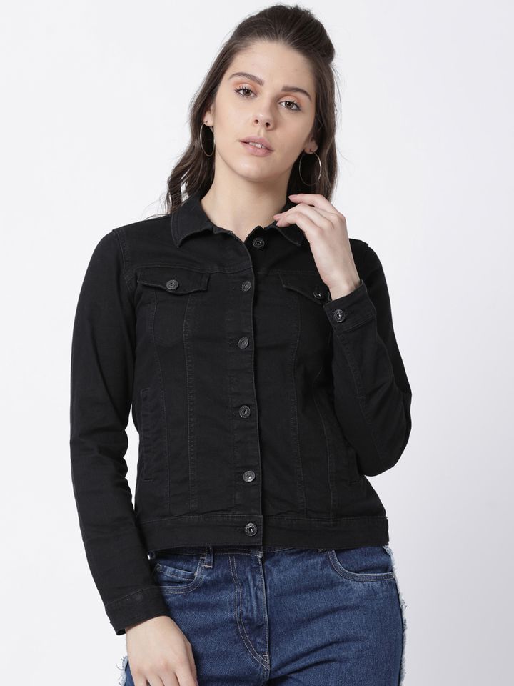 blue saint black denim jacket