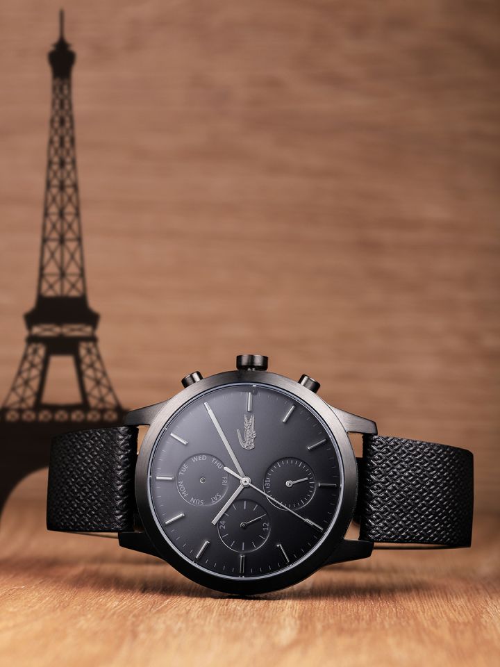 Mens black best sale lacoste watch