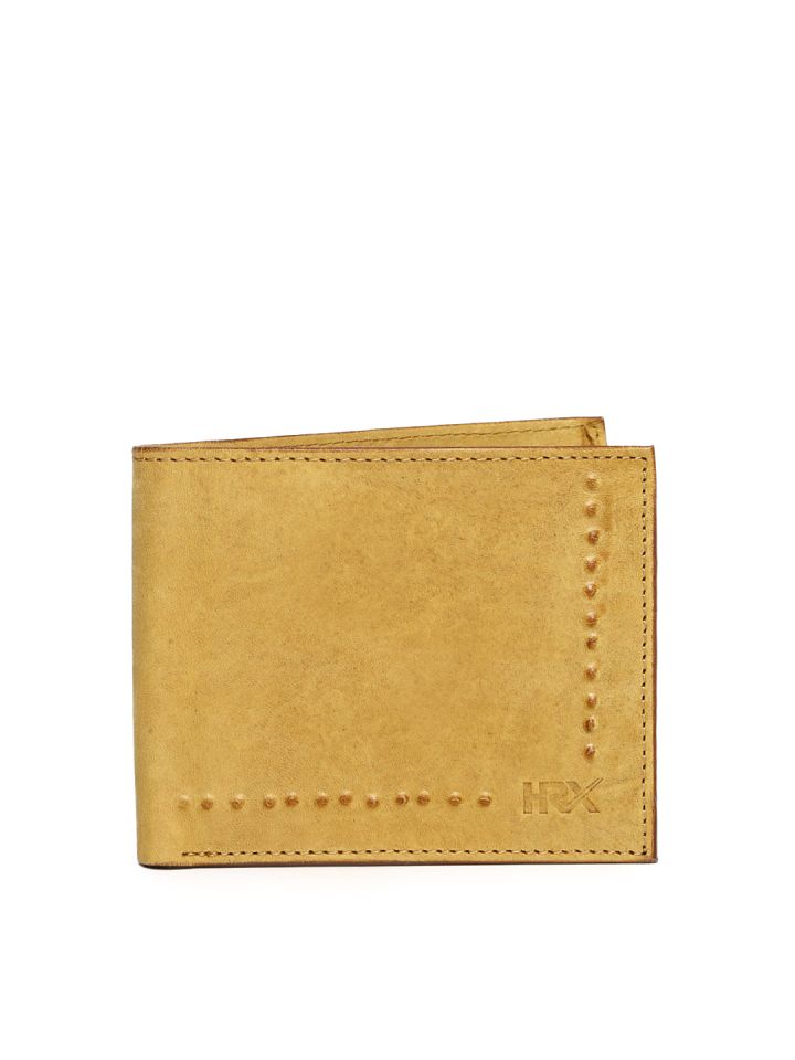 Buy HRX By Hrithik Roshan Men Mustard Yellow Leather Wallet
