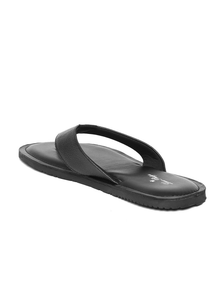 Buy Louis Philippe Men Black Leather Comfort Sandals Sandals for