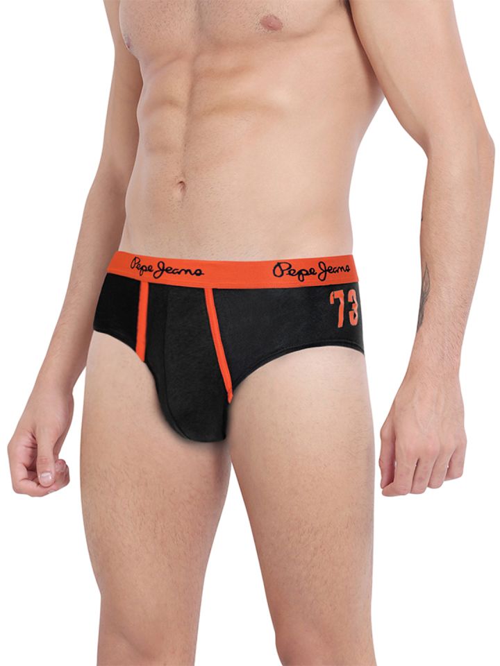 Buy Pepe Jeans Men Black Solid Brief 8904311300755 - Briefs for
