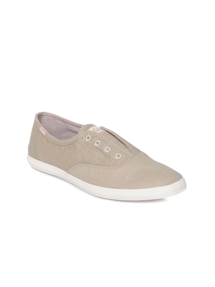 taupe slip on sneakers