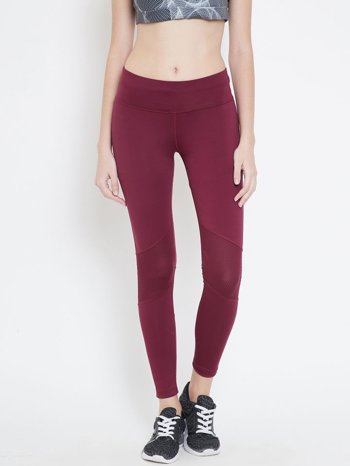 reebok burgundy leggings