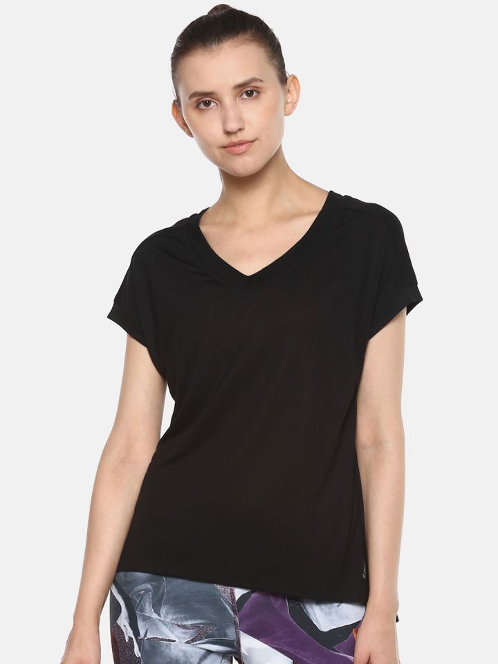 Buy Reebok Women Black Solid WOR Supremium Detail Training T Shirt -  Tshirts for Women 8977089