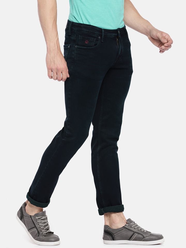 Integriti Men Teal Blue Slim Fit Mid Rise Clean Look Jeans