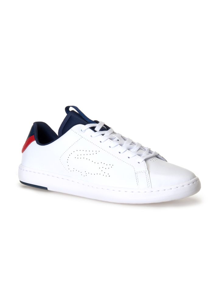 Lacoste Men White Lightweight Leather Training Shoes