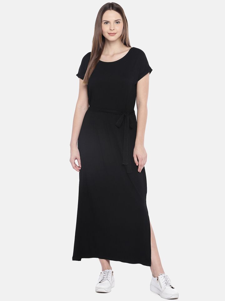 Buy Globus Women Black Solid Maxi Dress Dresses for Women
