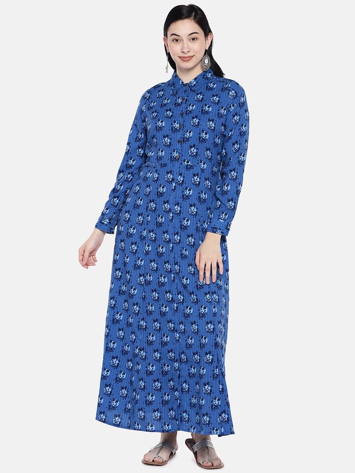 global desi blue maxi dress