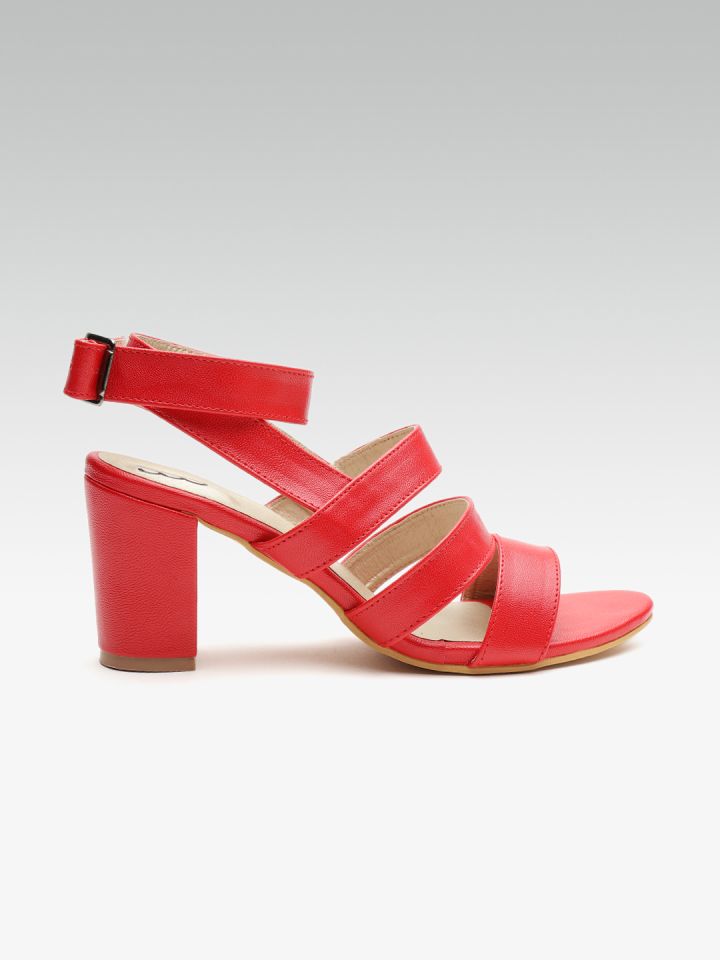womens red block heels
