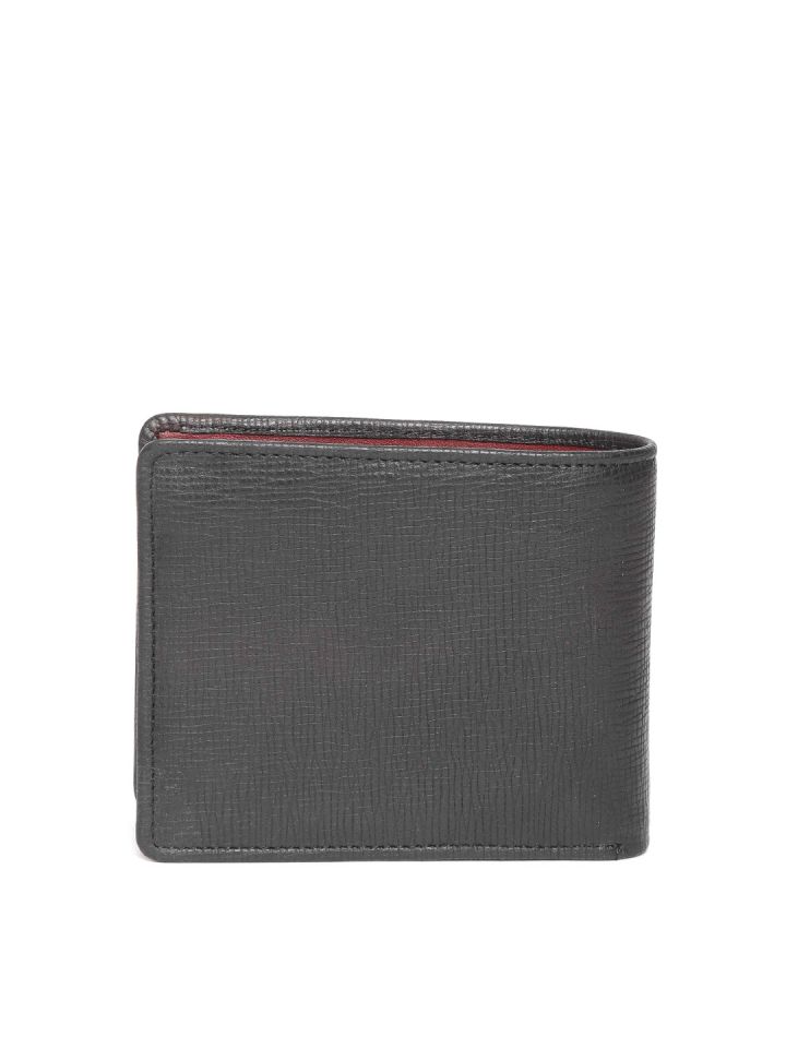 Hidesign Men Black Solid Two Fold Leather Wallet