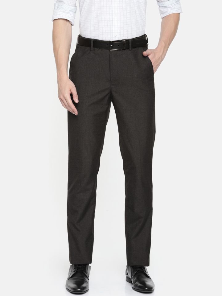 Buy Peter England Men Grey Formal Trousers at Amazonin