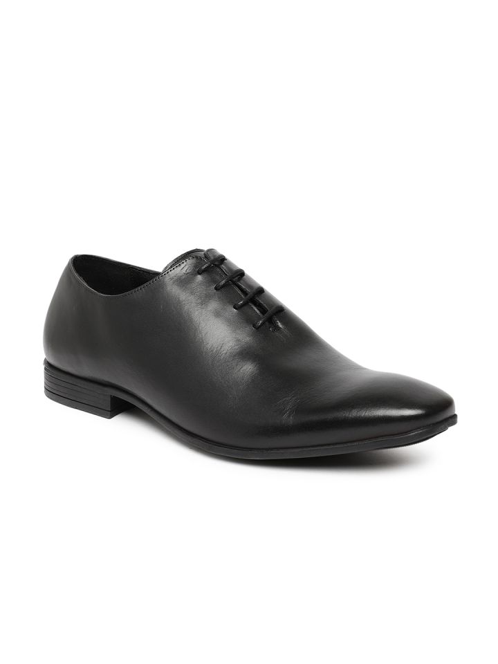 Buy Tresmode Men Black Solid Leather Oxfords Formal Shoes for