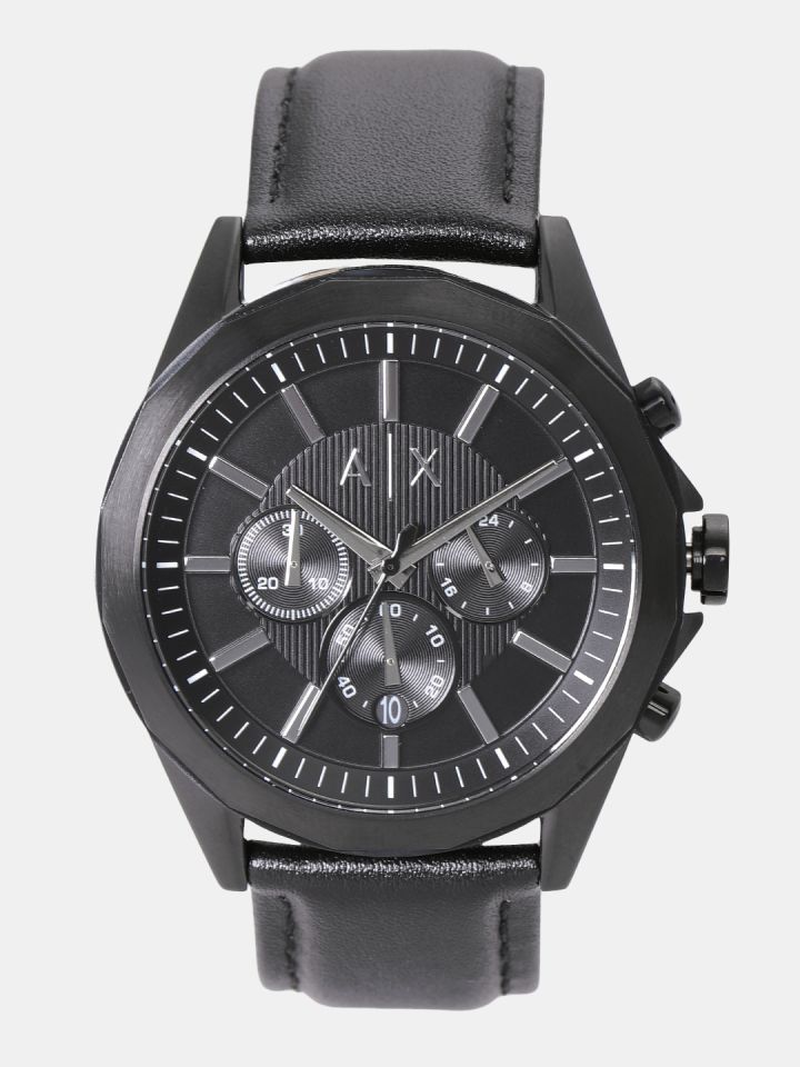 armani exchange black analogue watch