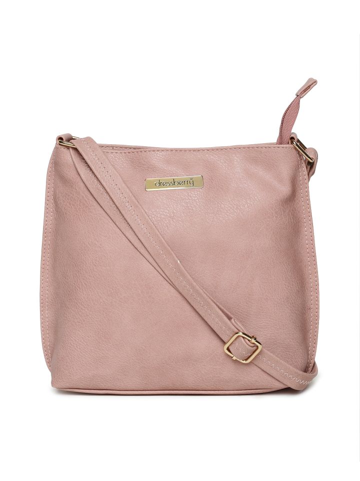 Buy DressBerry Peach Coloured Solid Sling Bag Myntra
