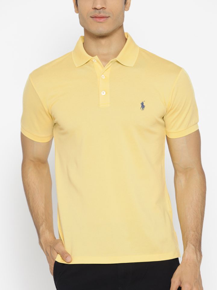 Buy Polo Ralph Lauren Men Yellow Solid Polo Collar T Shirt - Tshirts for  Men 9062671 | Myntra