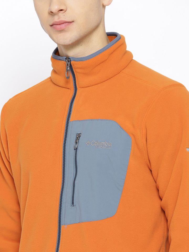 Orange columbia fleece jacket shop