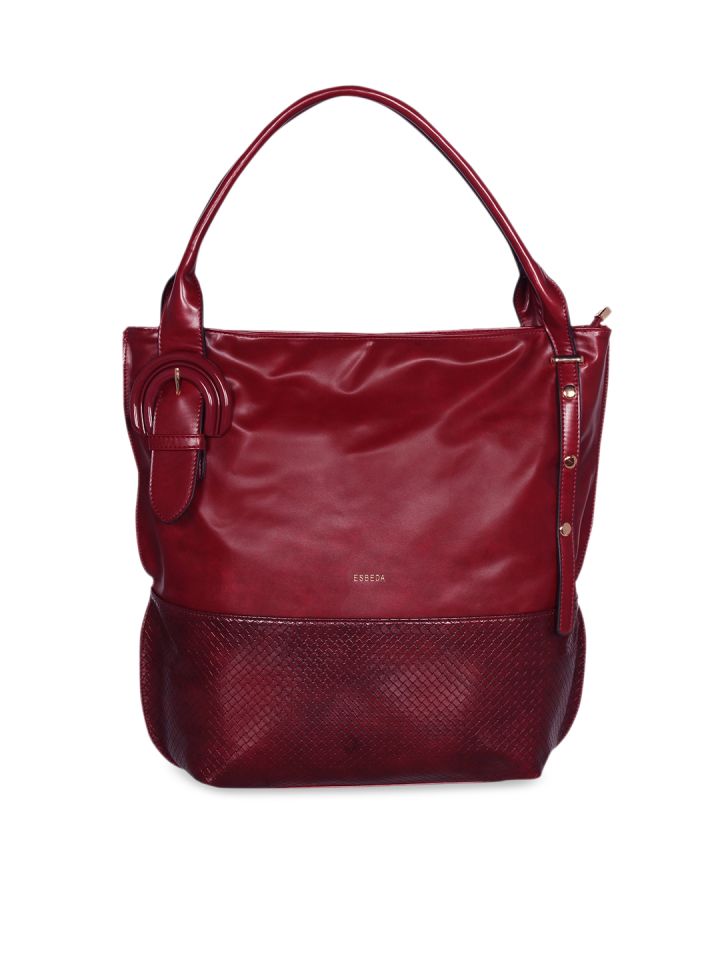 Buy ESBEDA Maroon Solid Hobo Bag Handbags for Women