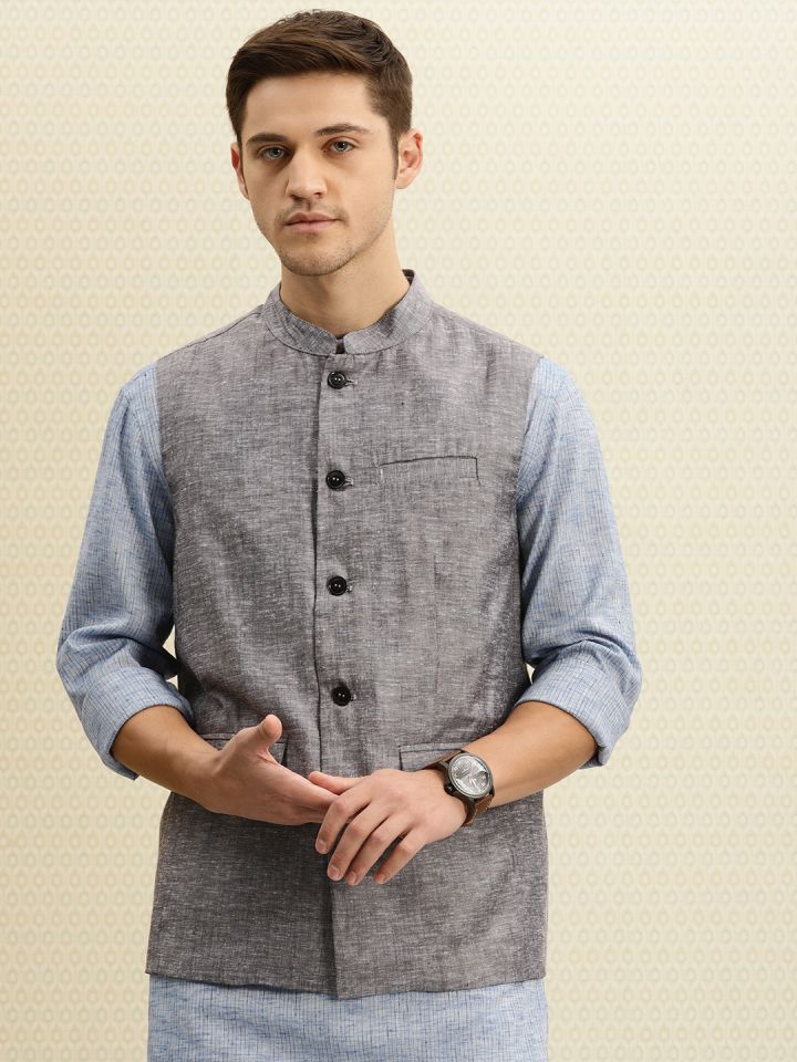 Linen nehru outlet shirt