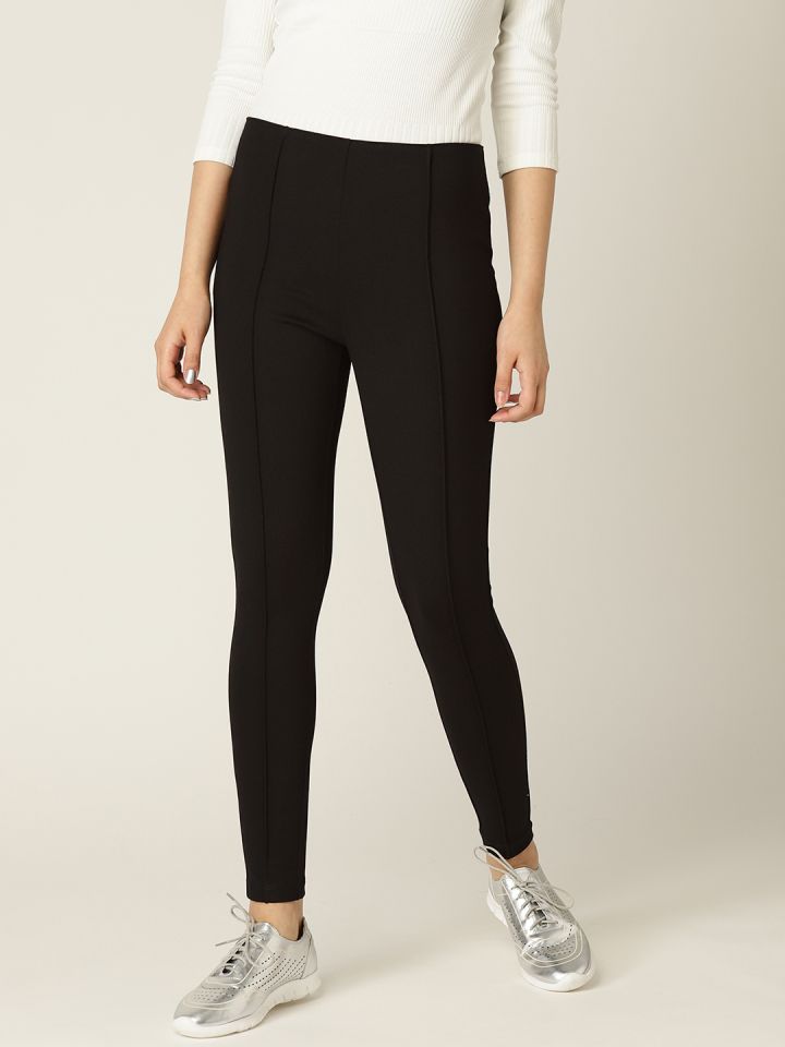 Buy MANGO Women Black Solid Treggings Myntra