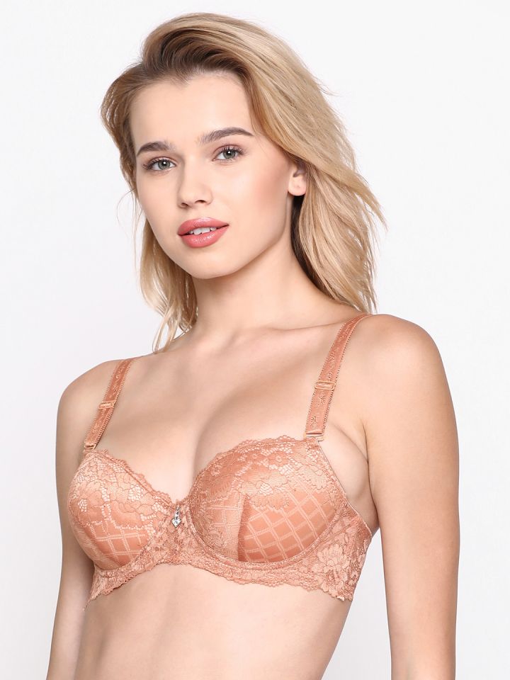 Buy Shyaway Brown Lace Underwired Lightly Padded Push Up Bra S046 - Bra for  Women 9133539