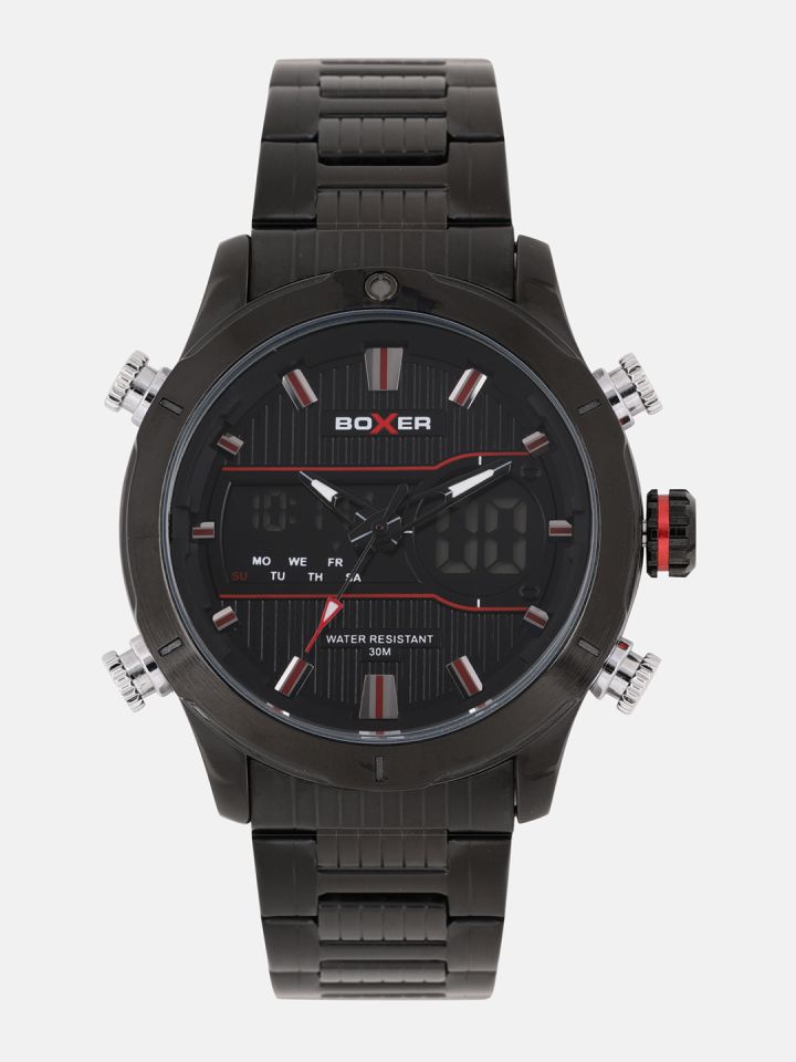 BOXER Men Black Analogue and Digital Watch BXBK002