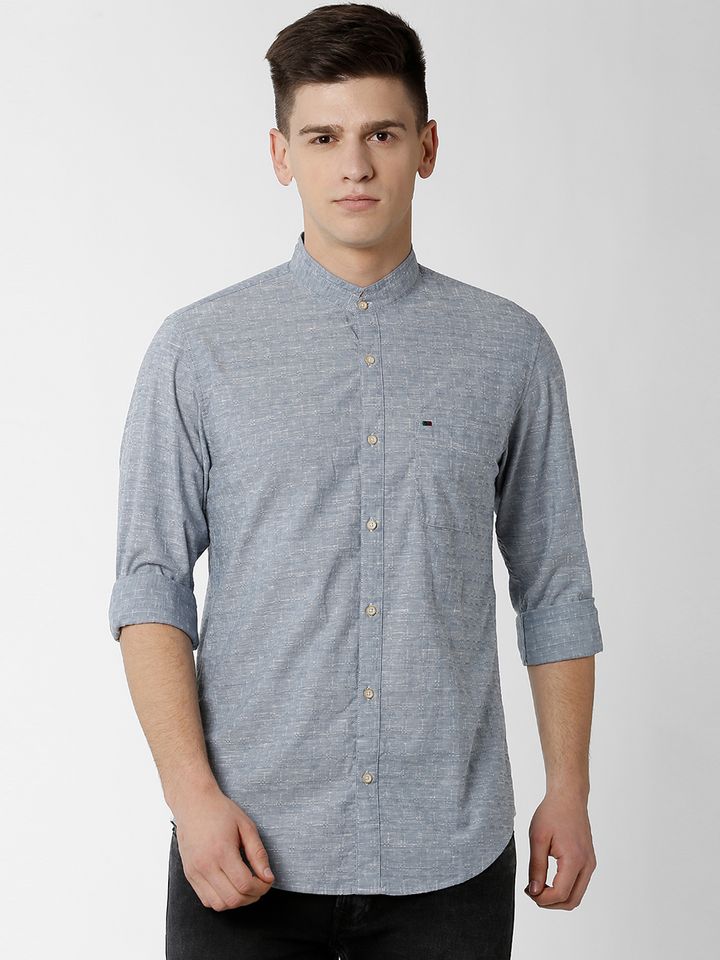 Buy Peter England Casuals Men Grey Slim 