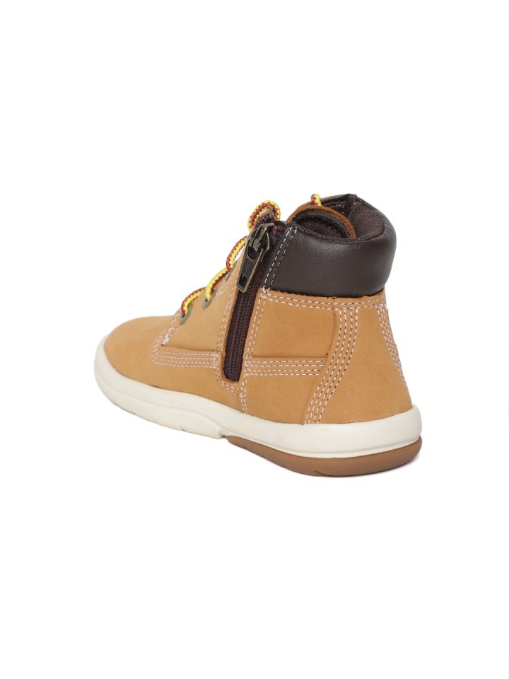 Timberland Kids Camel Brown ToddleTracks 6 Inch Leather Flat Boots