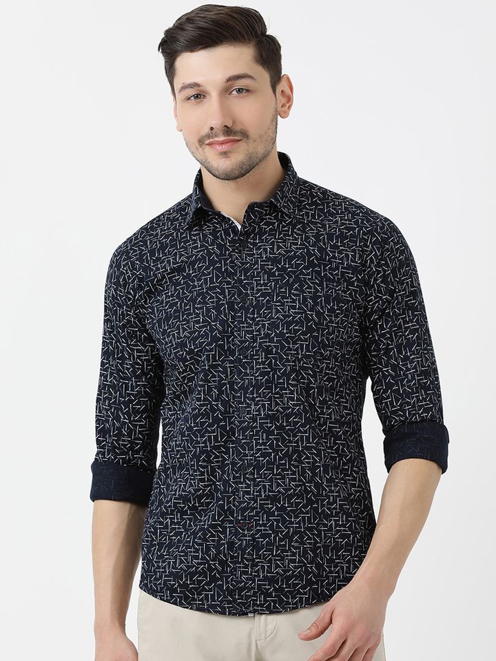 Buy Monte Carlo Men Navy Blue Regular 