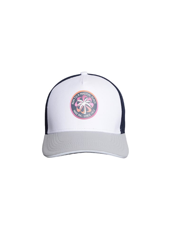 Nike Unisex White Navy Blue CLC99 TRUCKER Colourblocked Baseball Cap