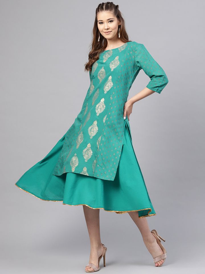 foil print dress