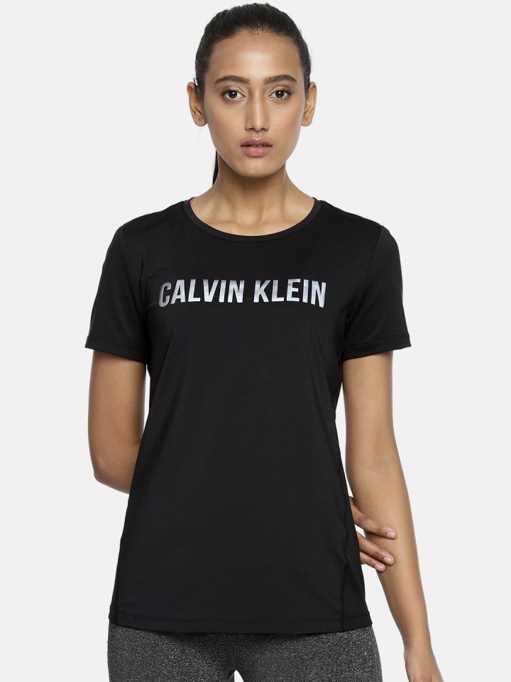 Buy Calvin Klein Jeans Women Black Printed Round Neck T Shirt - Tshirts for  Women 9200515 | Myntra