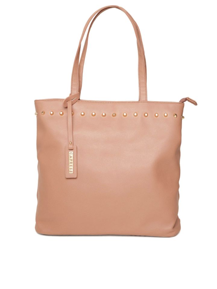 Buy Caprese Peach Coloured Solid Shoulder Bag Handbags for Women