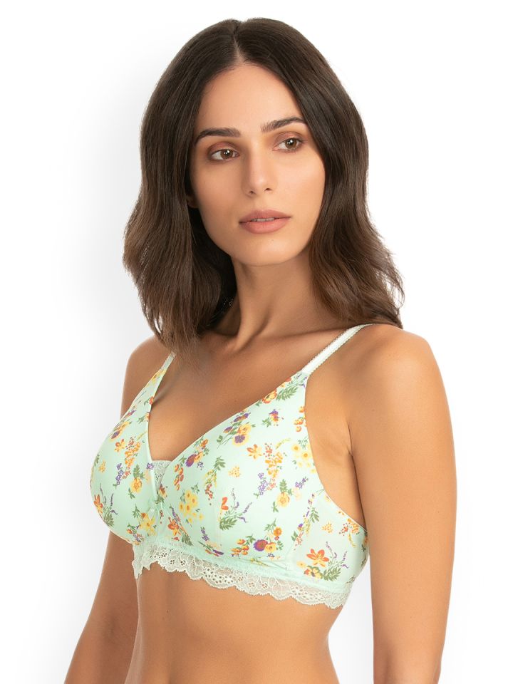 Buy Zivame Green Printed Non Wired Lightly Padded T Shirt Bra