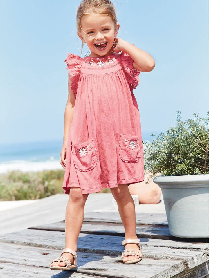 Buy Next Girls Pink Embroidered A Line Dress Dresses for Girls