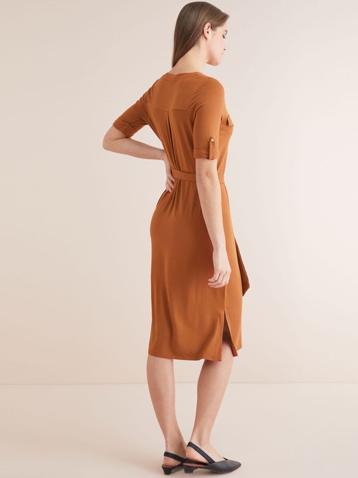 Buy Next Women Rust Solid A Line Dress Dresses for Women 9244853