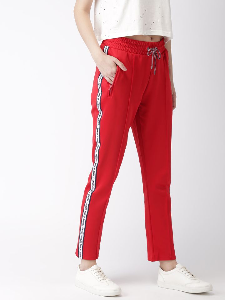 Buy Tommy Hilfiger Woman Red Solid Track Pants - Track Pants for Women  9250879