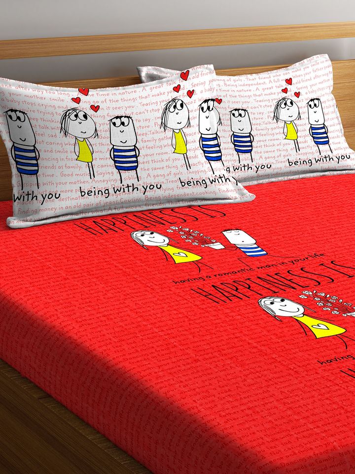 144 TC Cotton 1 Double Fitted Bedsheet 